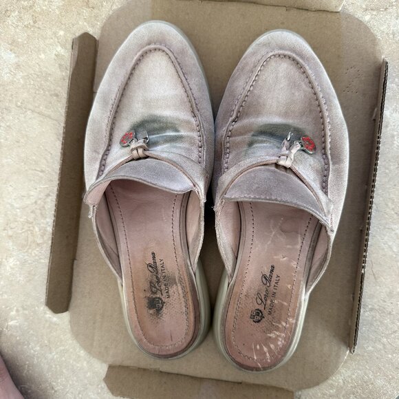 100% Authentic Loro Piana Charms Walk Babouche Loafers in Pink Size 37 - AS IS - Picture 1 of 8